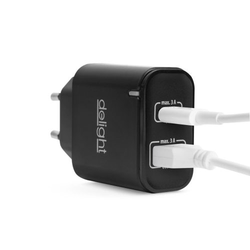 Hálózati - USB adapter és töltő 3A 5V Delight nagyteljesítményű