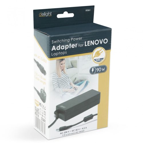 Laptop töltő és adapter Lenovo gépekhez 90W DeLight