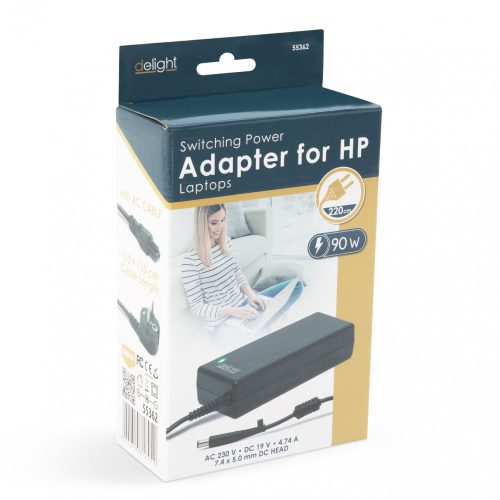 Laptop töltő és adapter HP gépekhez 90W DeLight