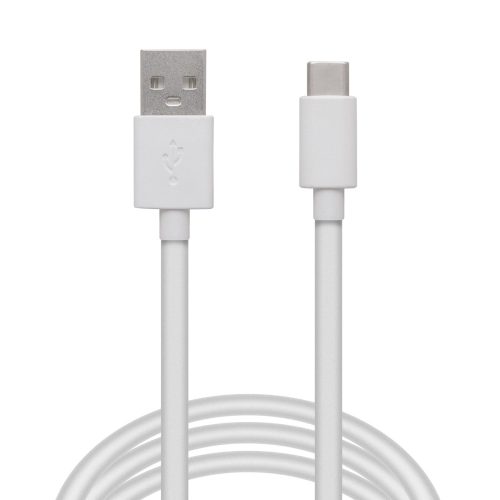 USB - USB TypeC töltőkábel, adatkábel 1m fehér