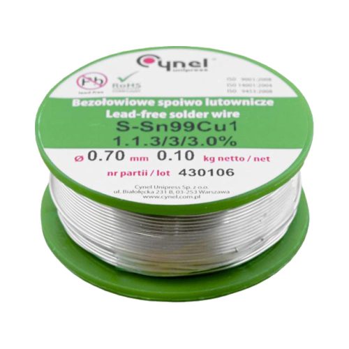 Cynel PS Sn99Cu07 0,70mm/100g-os ólommentes forrasztóón